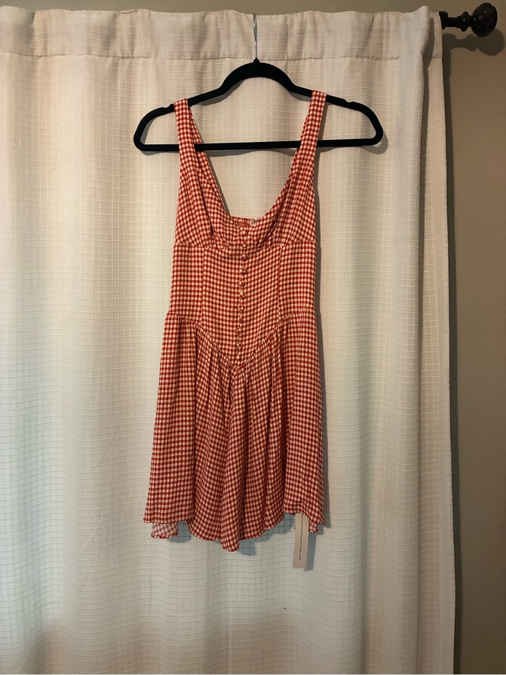 Reformation Wyn Red Gingham Mini Dress